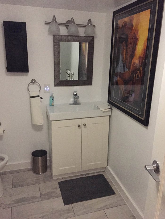 Newly complete basement bathroom renovation